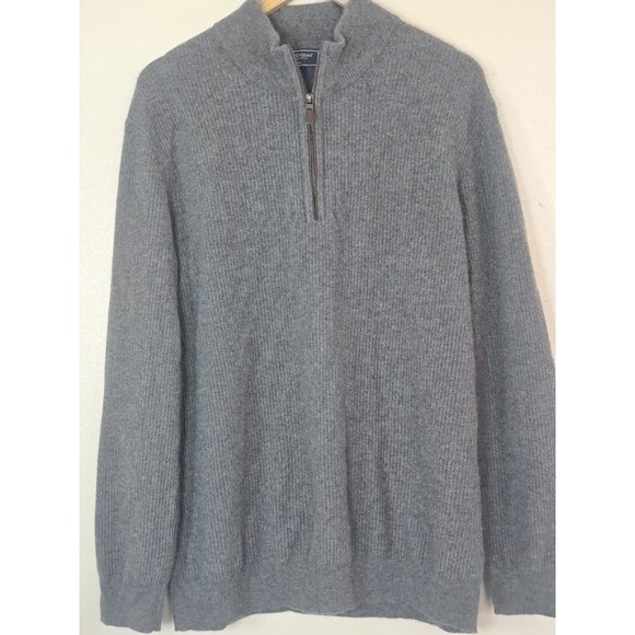 Vineyard Vines Cashmere Quarter Zip Pullover Sweater Mens Size Large Gray - Picture 4 of 10